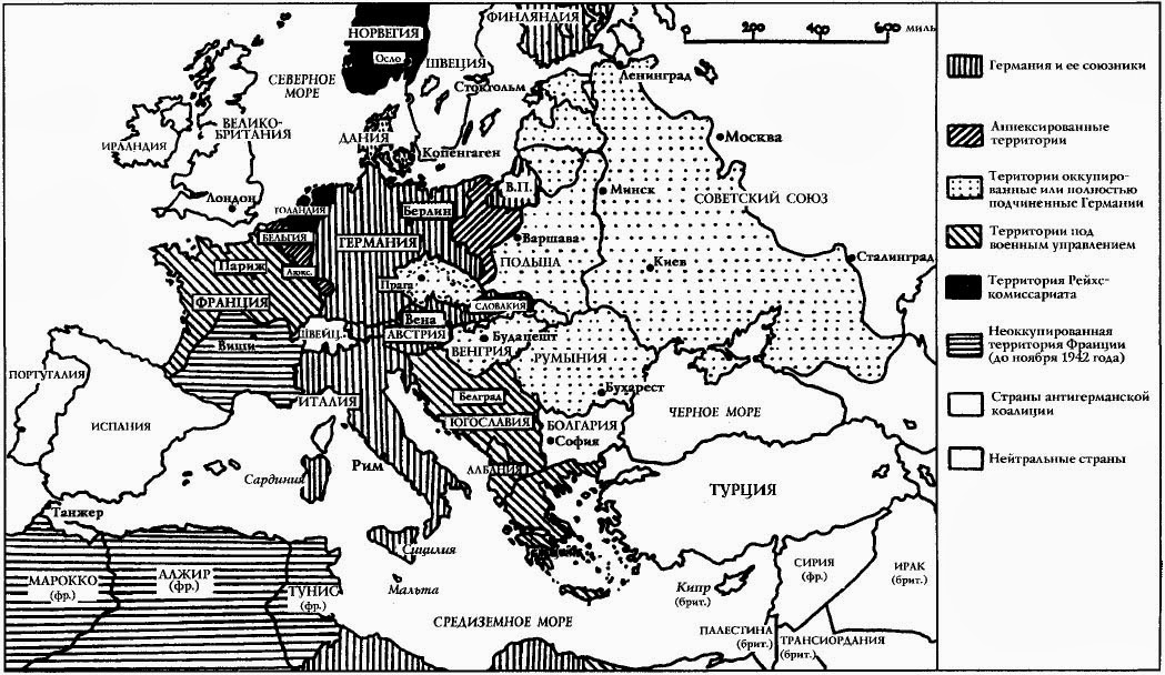 Вторая мировая война 1939 1945 контурная карта 10 класс