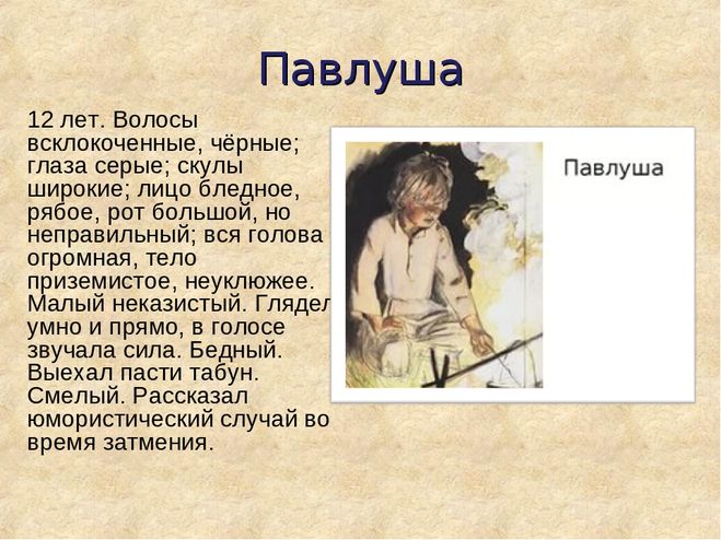 Характеристика героев бежин. Описание мальчиков из рассказа Бежин луг 6. Характер Павлуши Бежин луг 6 класс. Бежин луг Павлуша описание. Описание Павлуши из Бежин луг кратко.