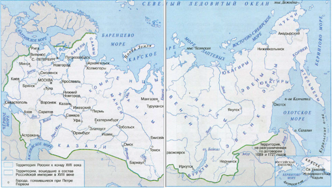 Контурная карта российская империя на рубеже 18 19 веков