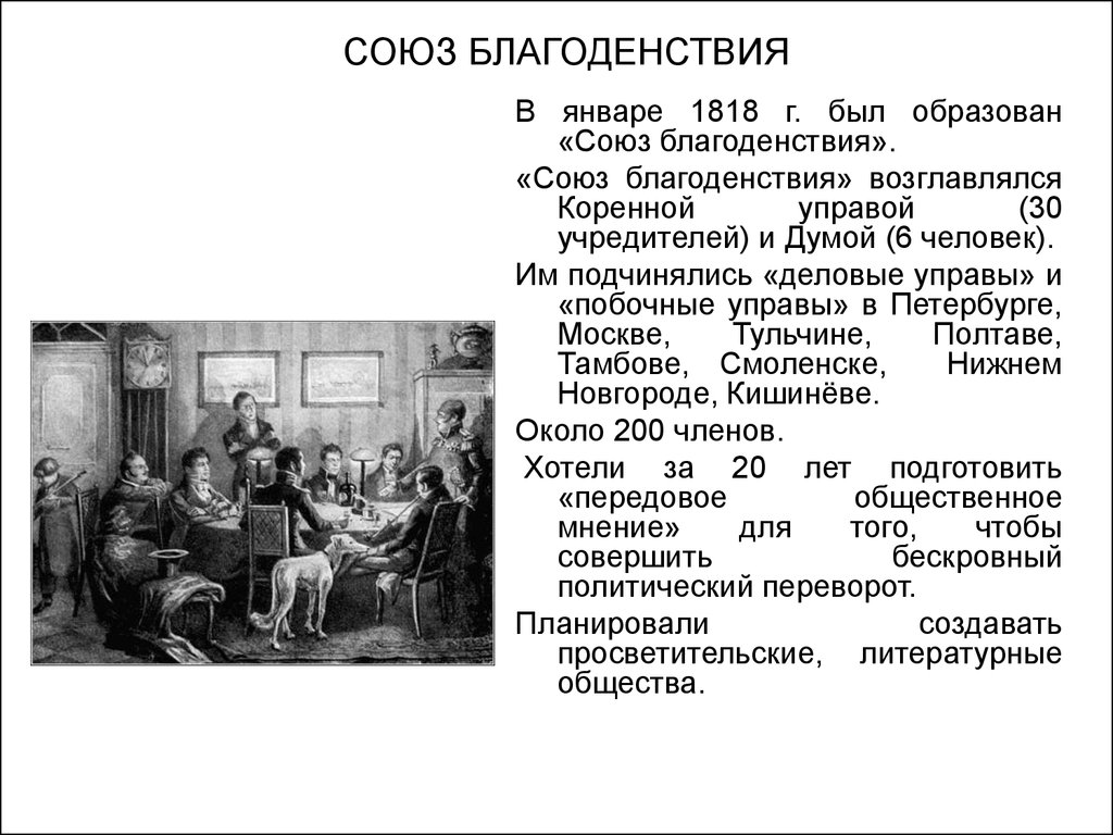 Союз благоденствия 1818. Союз благоденствия 1818 кратко. Лидеры Союза благоденствия 1818 1821. Участники Союза благоденствия 1818-1821.