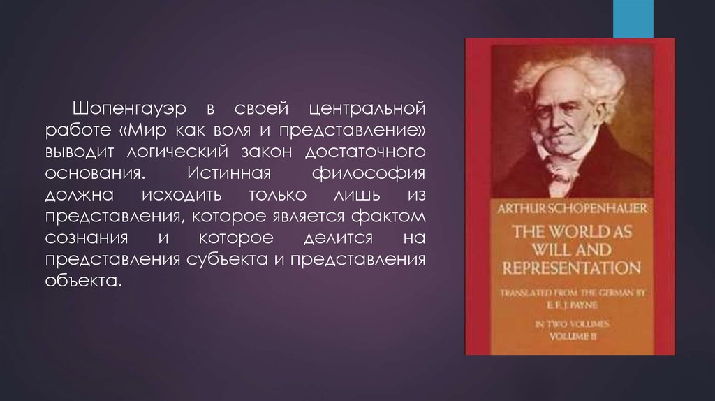 Мир как воля и представление артур шопенгауэр презентация