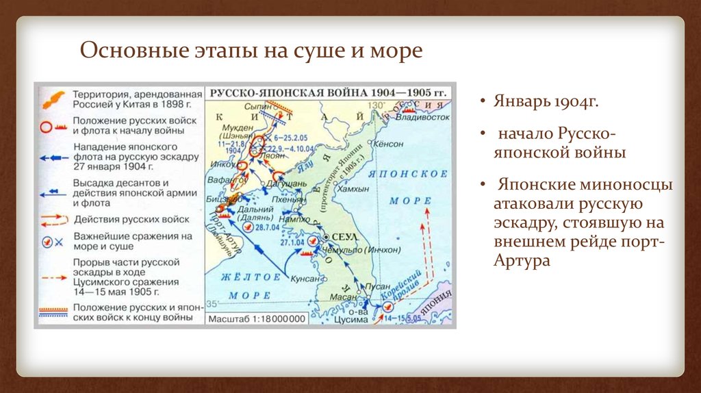 Русско японская война 1904 1905 карта военных действий