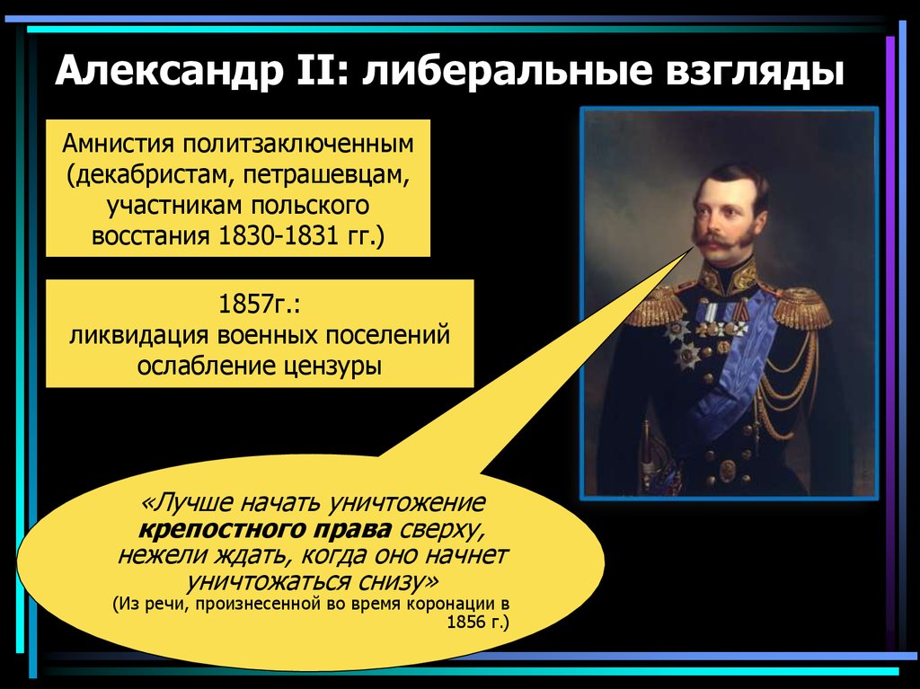 Александр 2 консерватор или либерал проект