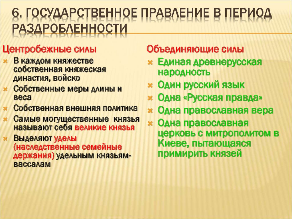 Какие причины раздробления древнерусского государства выдвигает на первый план историк