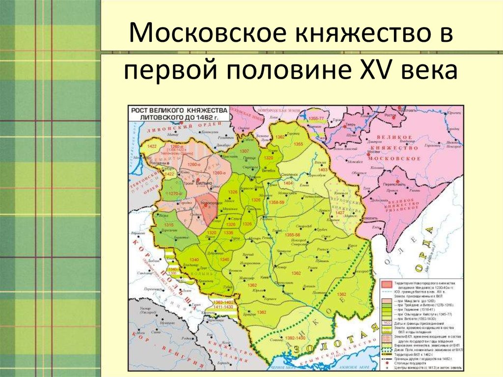 Карта московского княжества в 15 веке