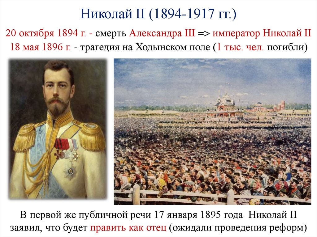 Николай 2 начало правления политическое развитие страны в 1894 1904 гг презентация