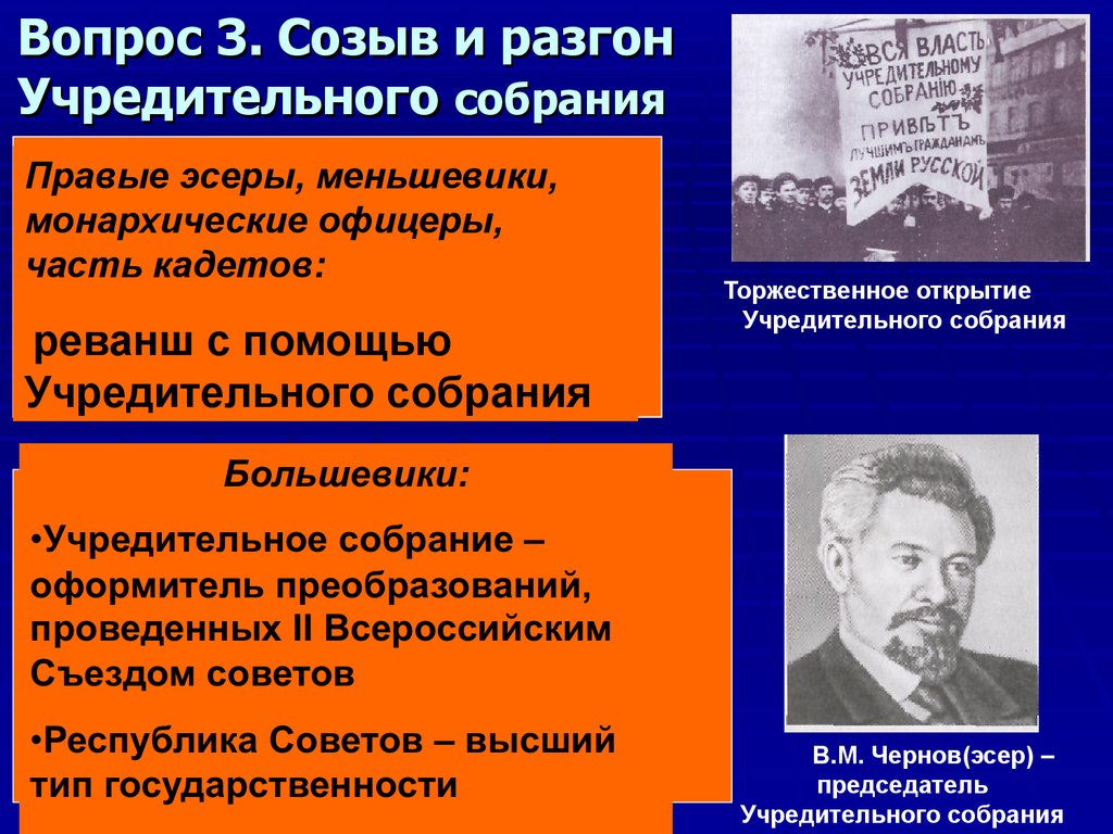 Единственное заседание учредительного собрания открылось