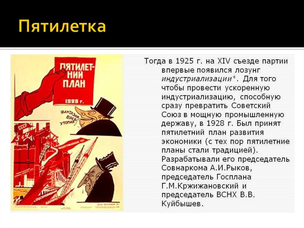 Начало разработки пятилетних планов развития народного хозяйства