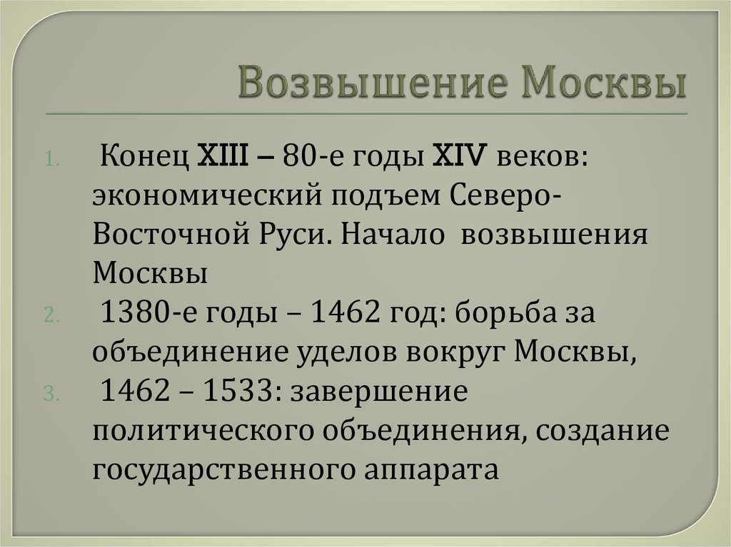 Возвышение москвы в 14 веке презентация