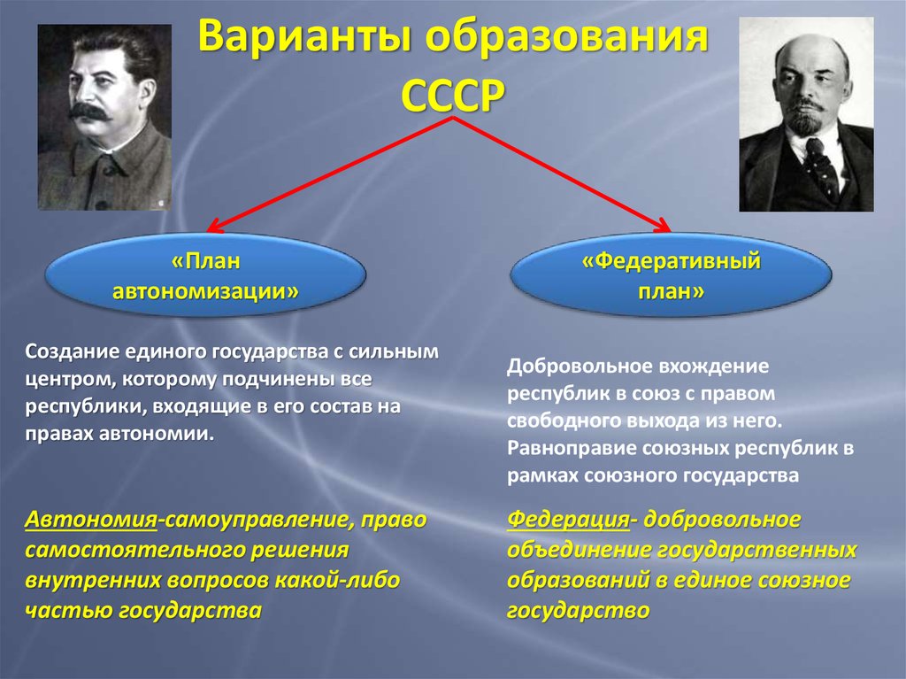 Проекты ленина и сталина по образованию ссср