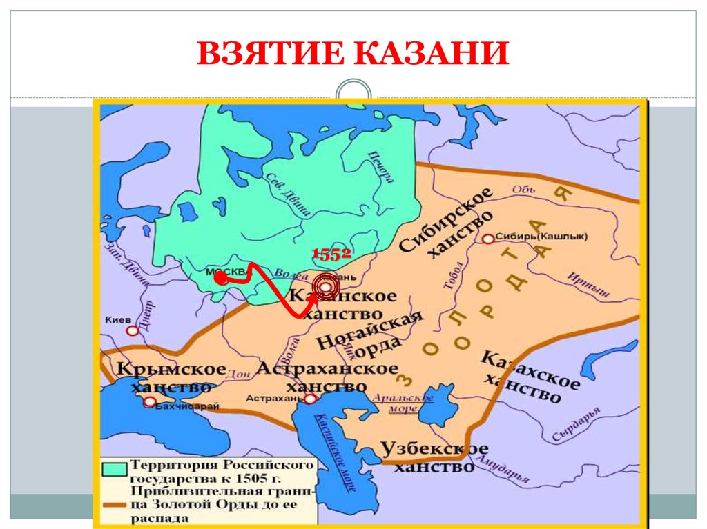 Карта ханств после распада золотой орды