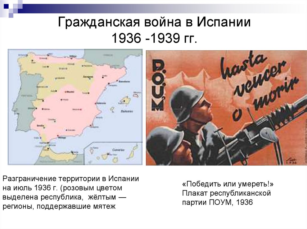 Гражданская война в испании 1936 1939 презентация