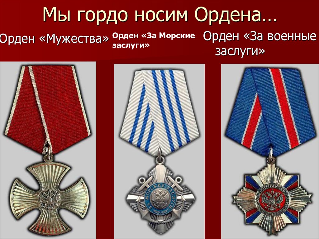 Боевые награды российской федерации по значимости фото