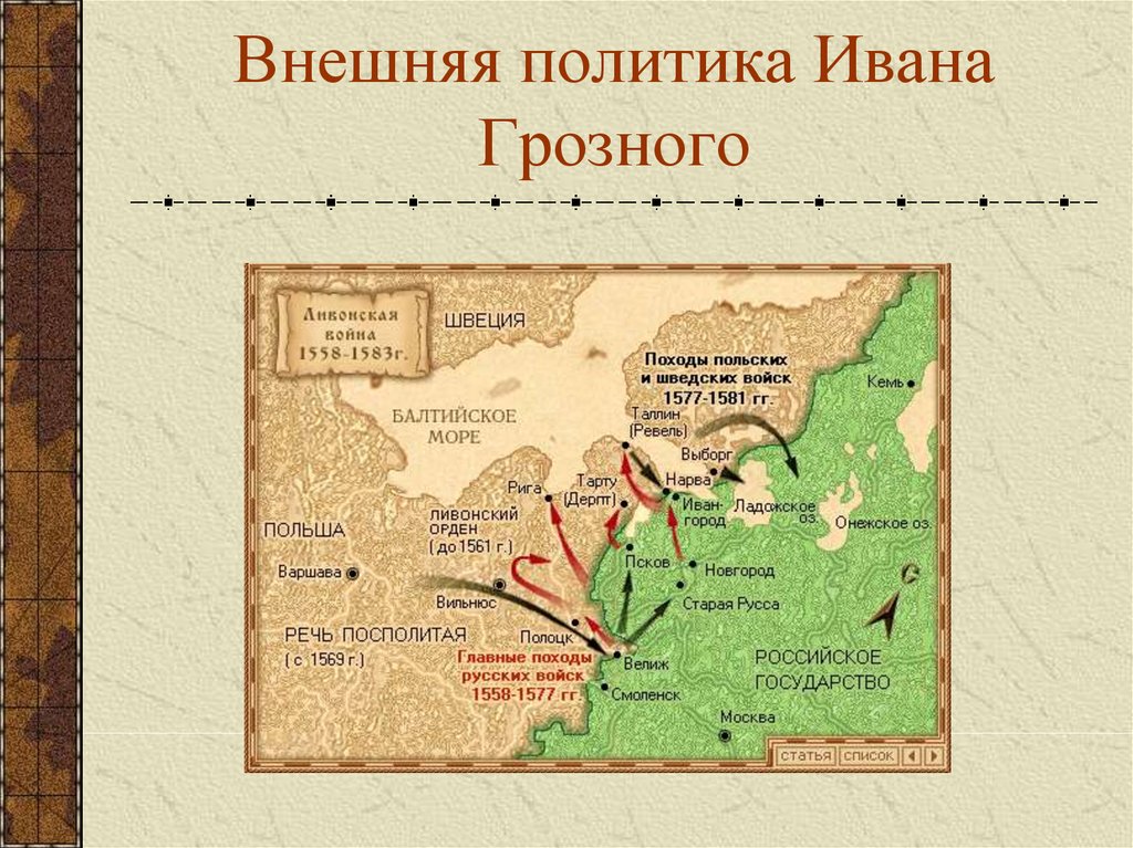 Карта россии в конце правления ивана грозного