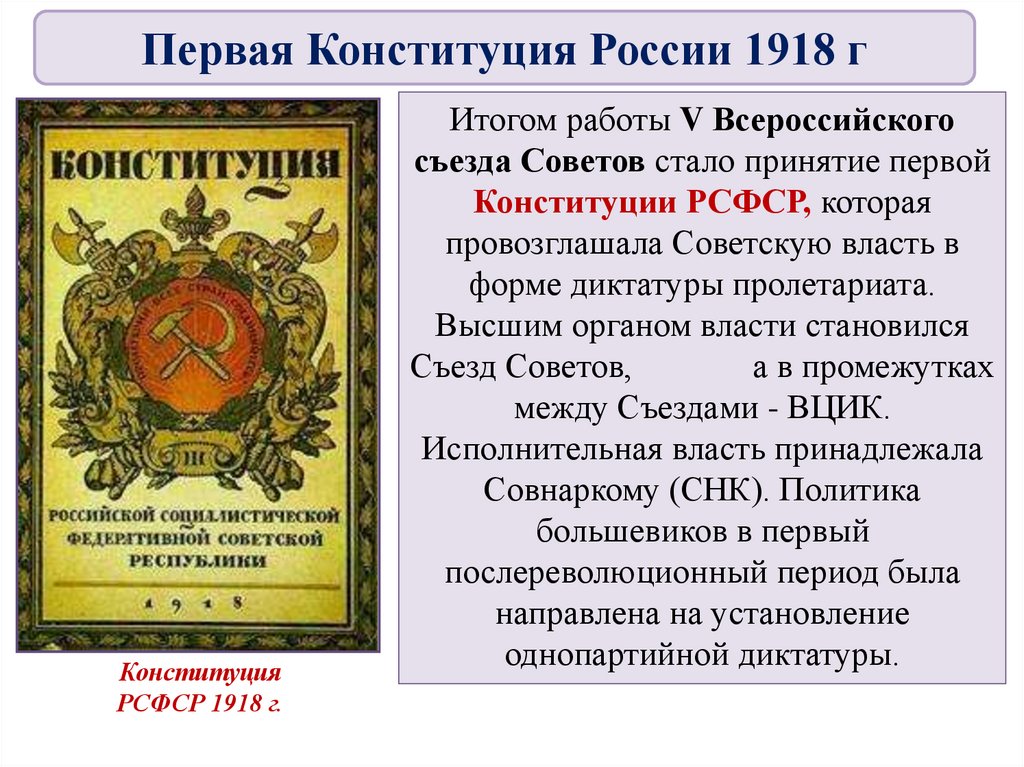 Конституция 1918 года фото