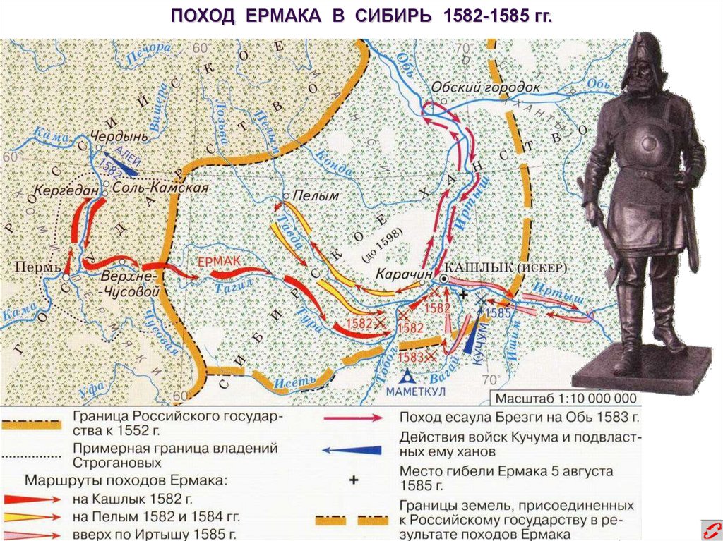 Презентация на тему поход ермака в сибирь 7 класс по истории