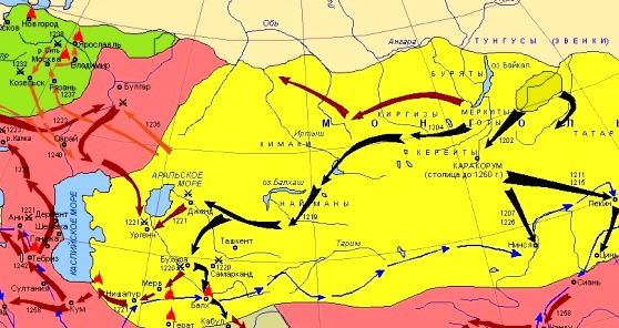 Поход чингисхана в среднюю азию карта