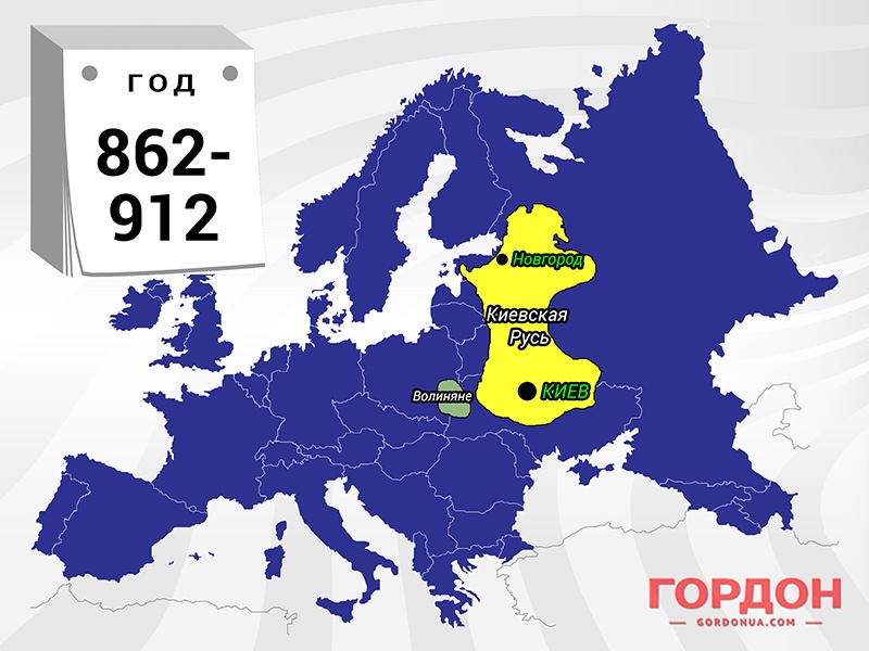 Карта руси в 862 году