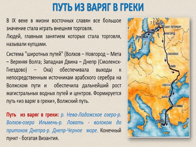 Путь из Варяг в греки на карте. Торговые пути древней Руси из Варяг в греки.