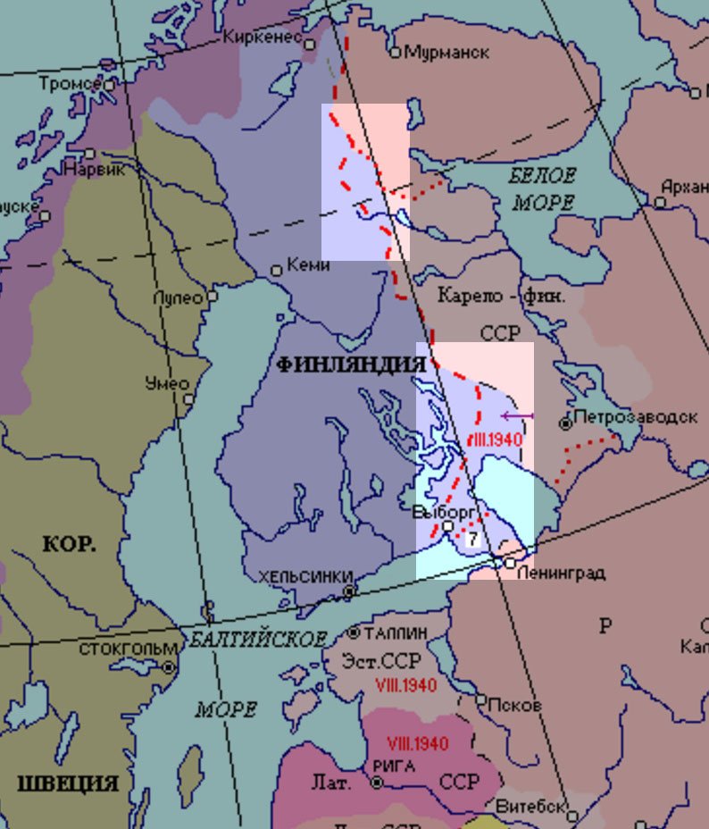 Карта ссср до и после финской войны