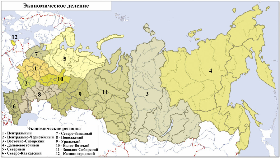 Карта территориально административного деления россии