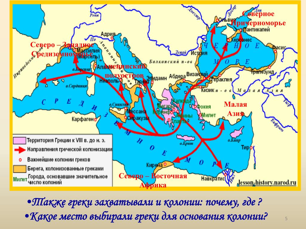 Карта основание греческих колоний 5 класс контурная по истории