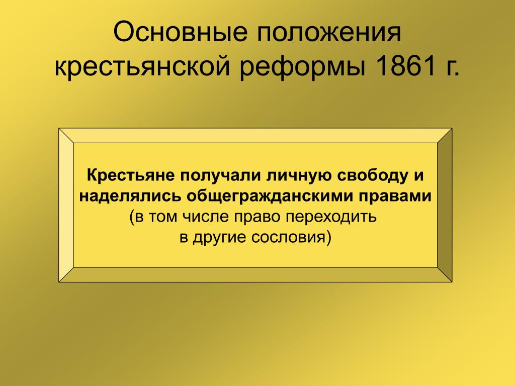 Что получили крестьяне в 1861