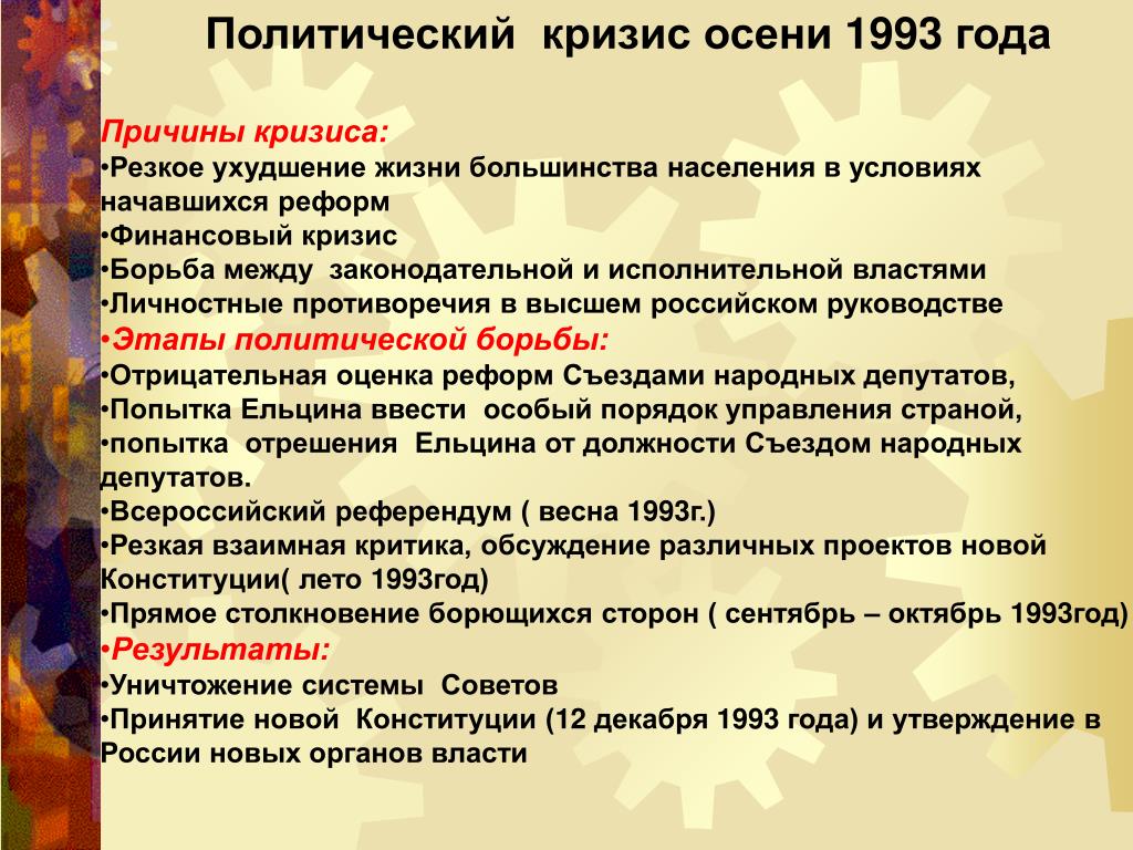 Политический кризис 1993 года презентация