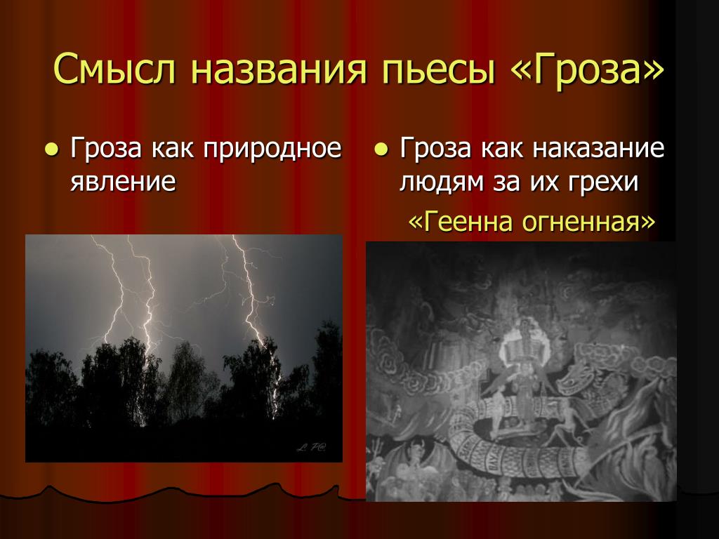 Изображение темного царства в пьесе островского гроза смысл названия пьесы