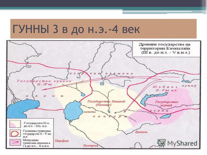 Гунны карта расселения