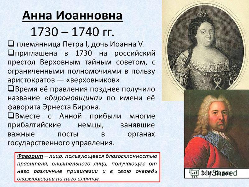 Правление петра 2 верховный тайный совет. Внешняя политика Анны Иоанновны 1730-1740. Правление Анны Иоанновны.