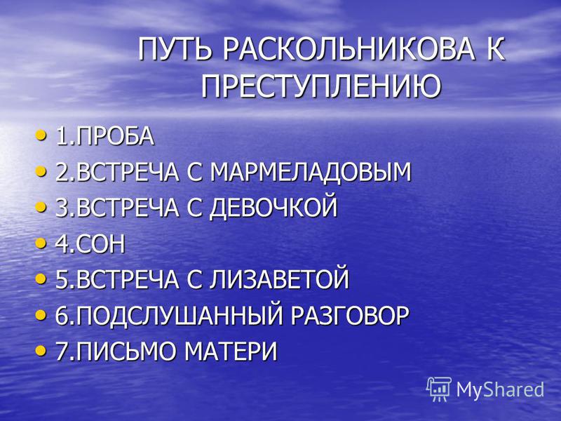 Путь раскольникова к преступлению кратко