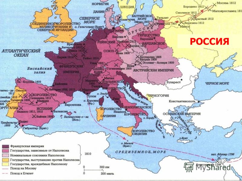 Карта наполеоновской франции