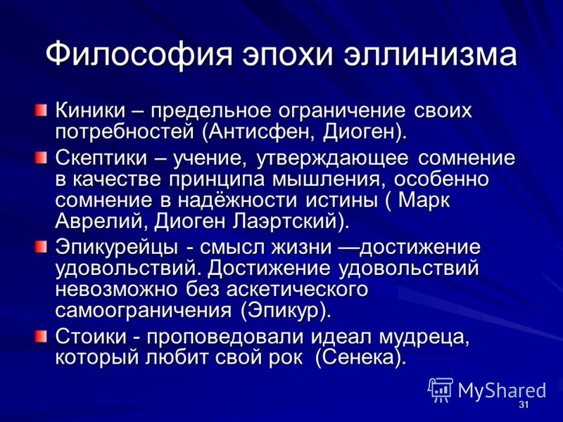 Эллинистическая философия презентация