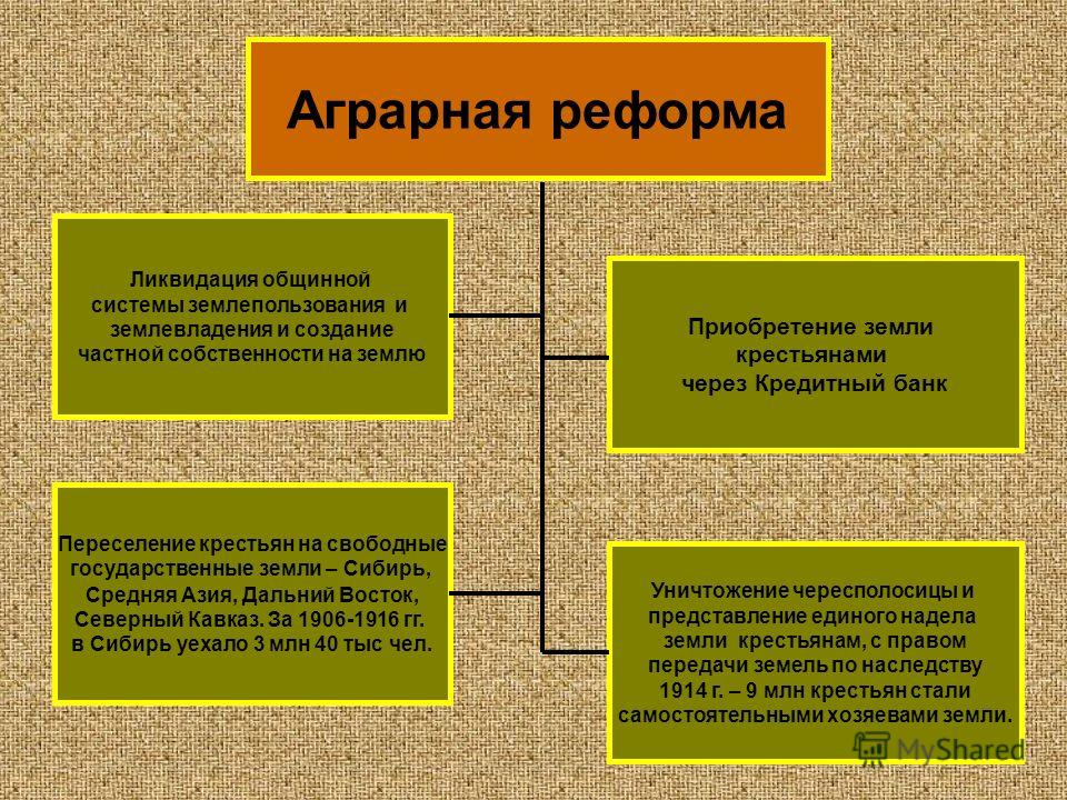 В ходе столыпинской аграрной реформы крестьяне