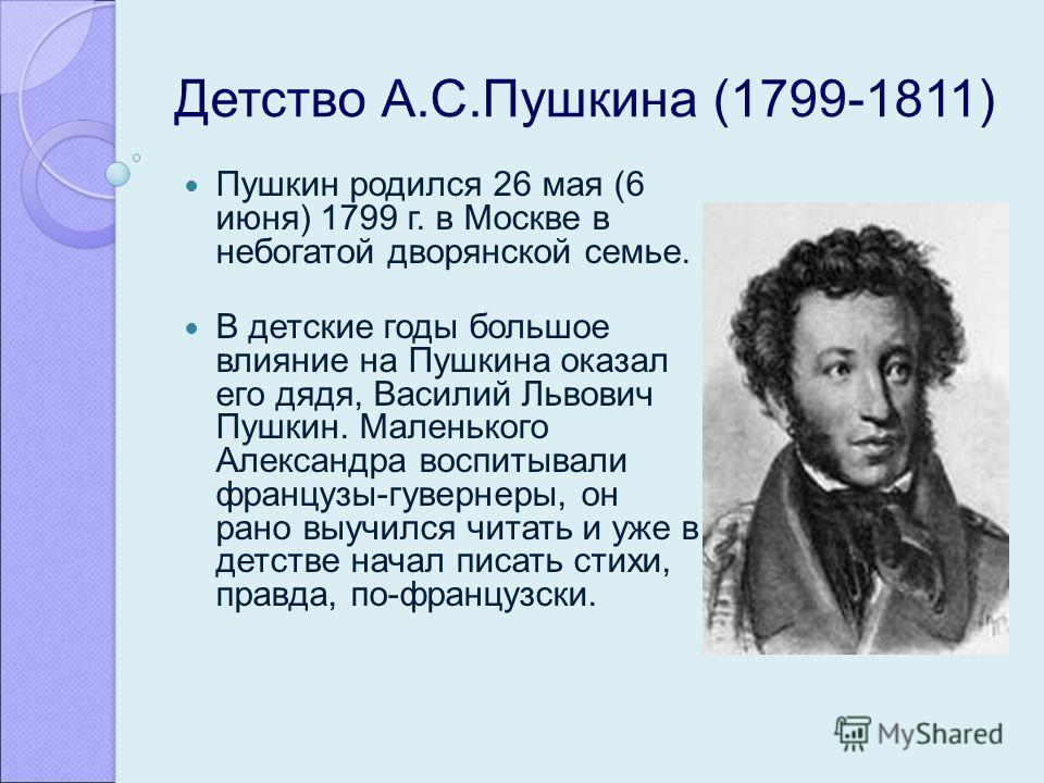 Проект александр сергеевич пушкин 5 класс