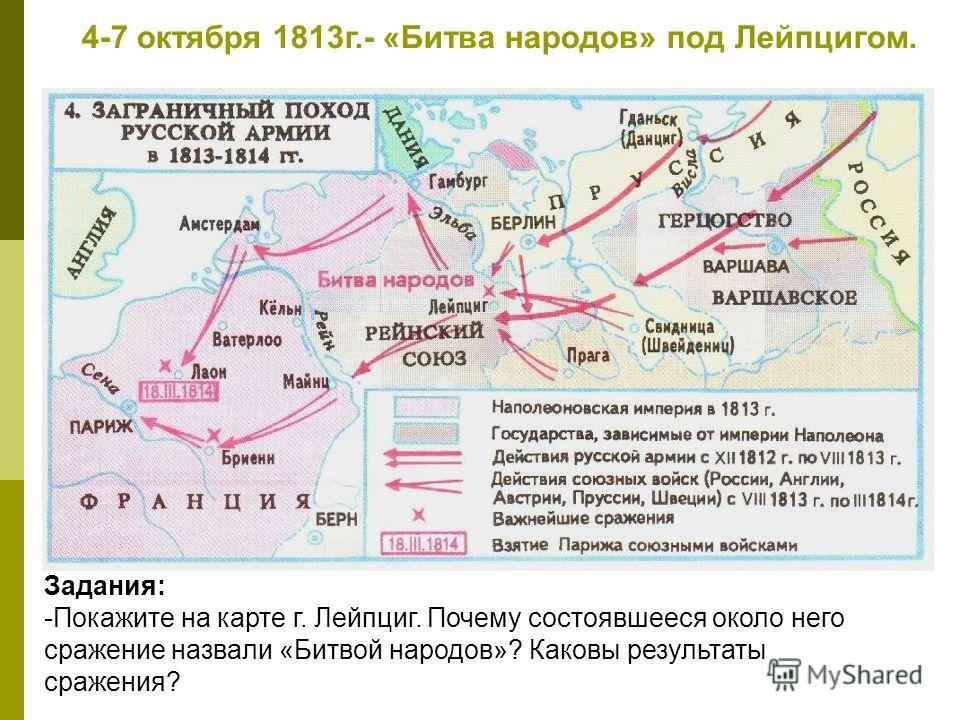 Где происходило сражение. Битва народов под Лейпцигом 1813 карта. Заграничные походы 1813-1814 карта. Битва при Лейпциге 1813 карта. 4 – 7 Октября 1813 г. – «битва народов» под Лейпцигом.