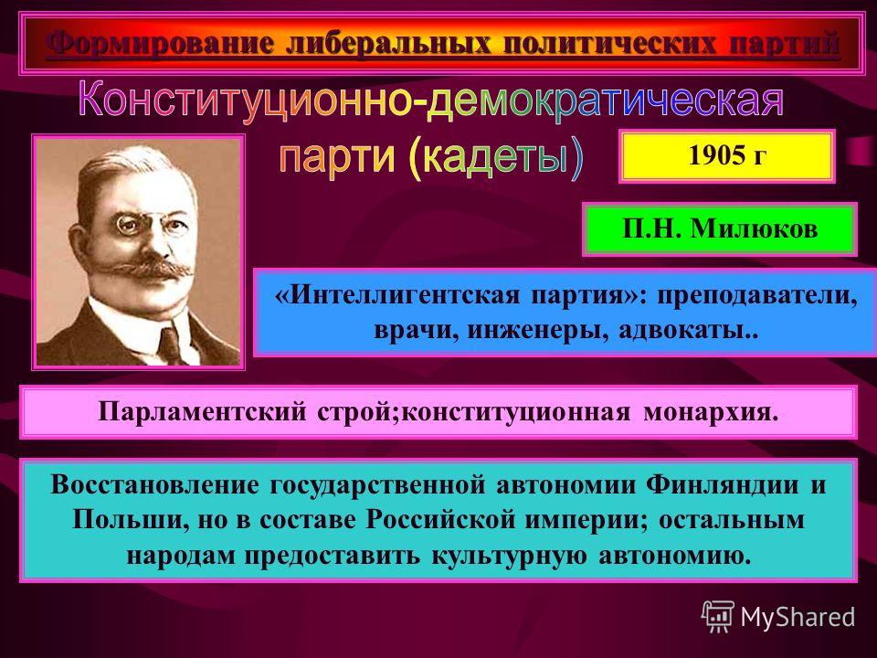 Конституционно демократическая партия презентация