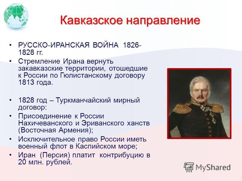 Русско иранская война 1826 1828 карта