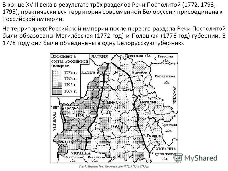 Разделы речи посполитой контурная карта 8 класс