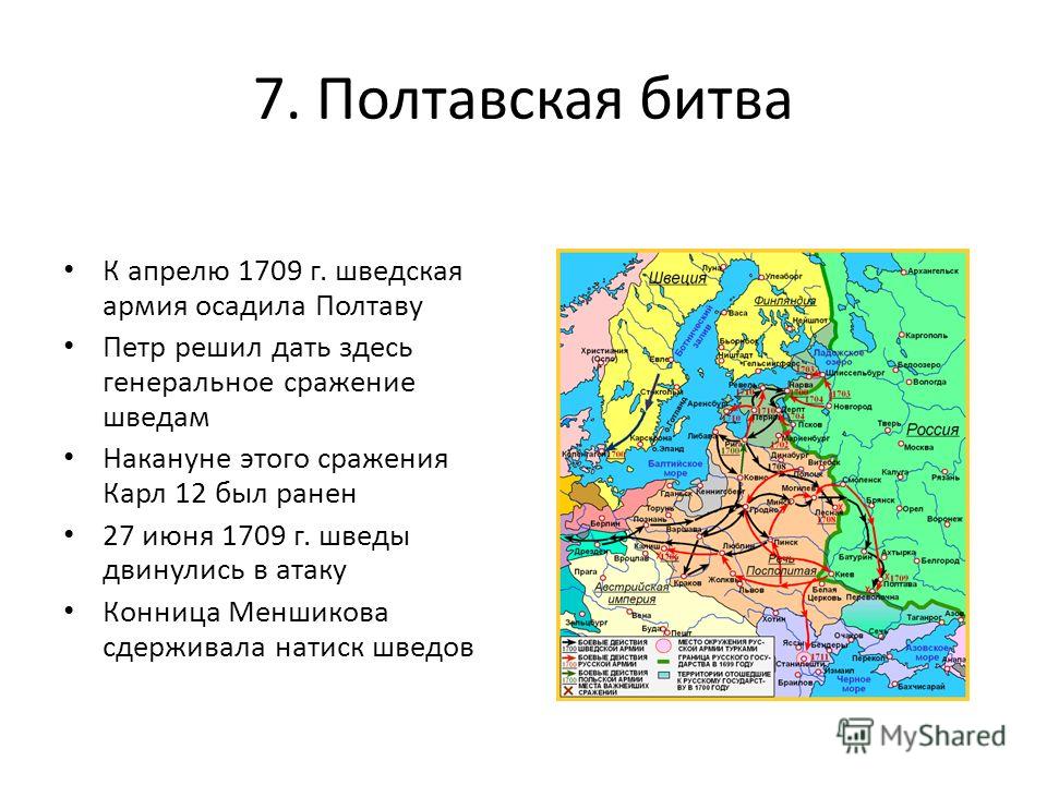 Путь шведов до полтавы карта