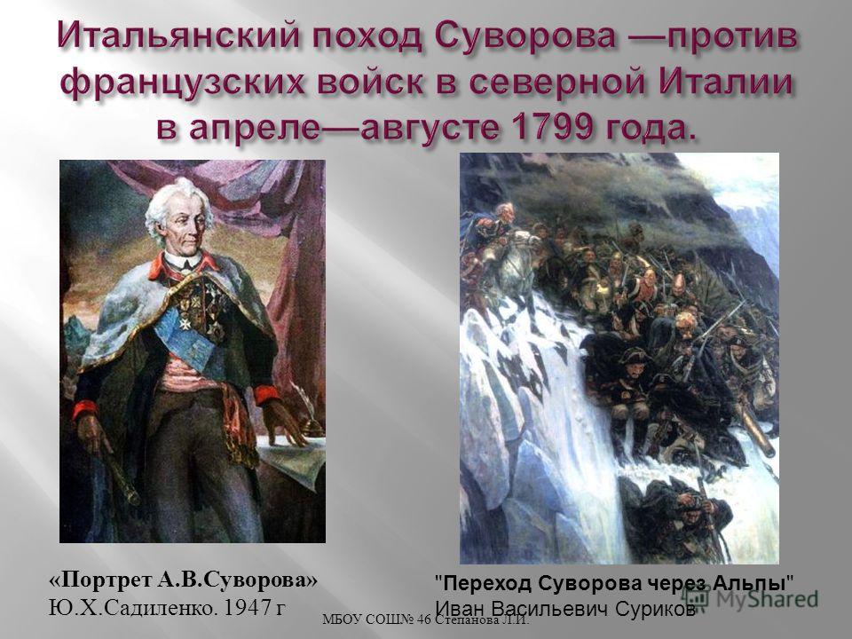 Суворов какой поход. Швейцарский поход Суворова 1799.