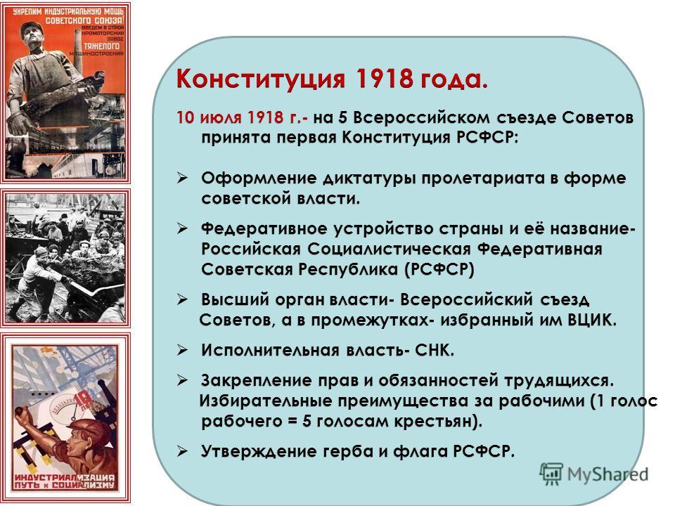 Конституция рсфср 1918 г презентация