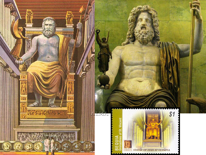 Статуя зевса в олимпии семь чудес света фото