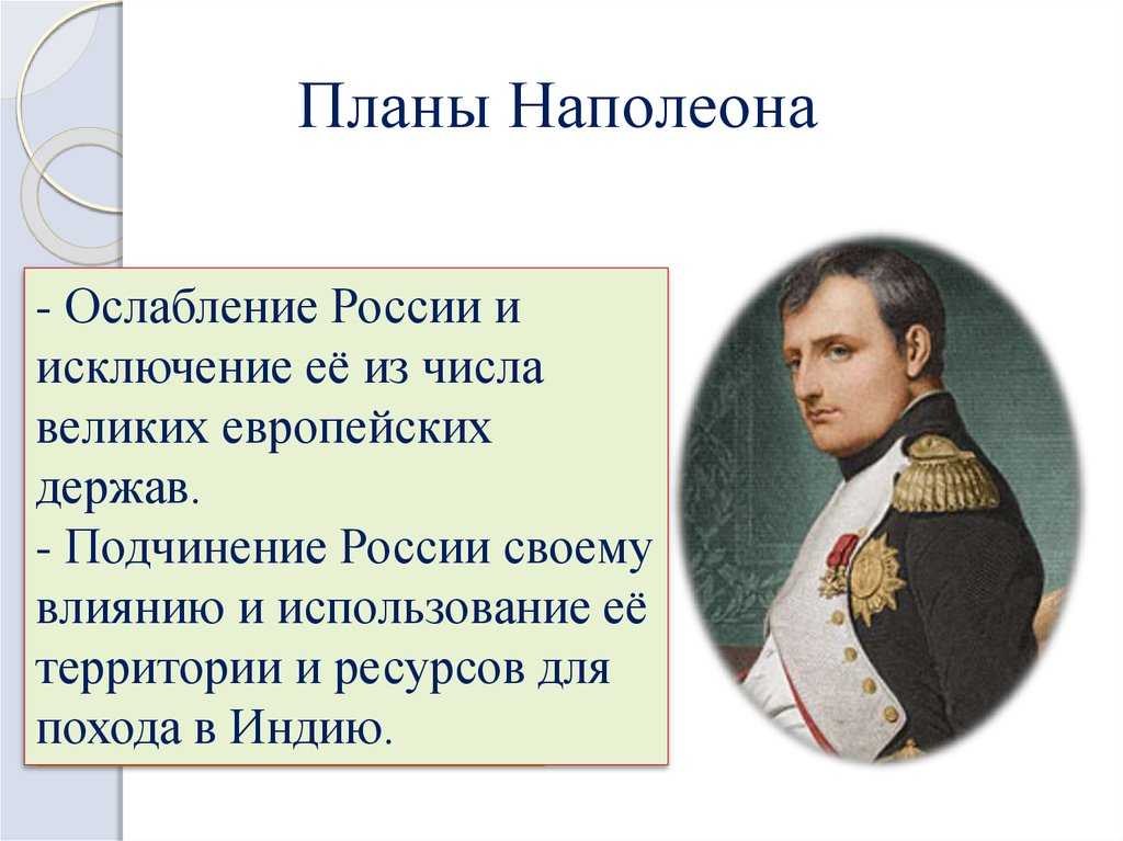 Какие были планы у наполеона на россию