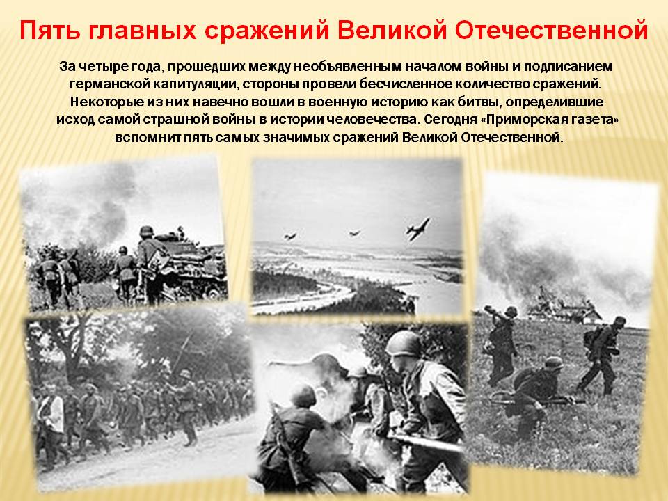 Великие сражения великой отечественной войны 1941 1945 презентация