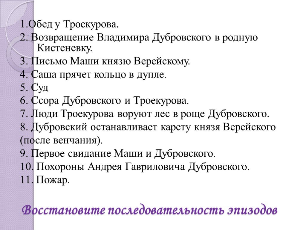 12 глава дубровский план: План дубровского 12 глава - ответ на Uchi.ru