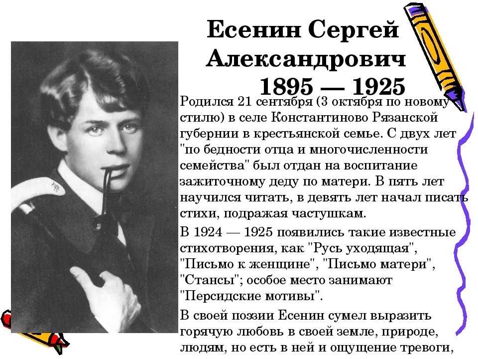 Презентация на тему сергей есенин жизнь и творчество