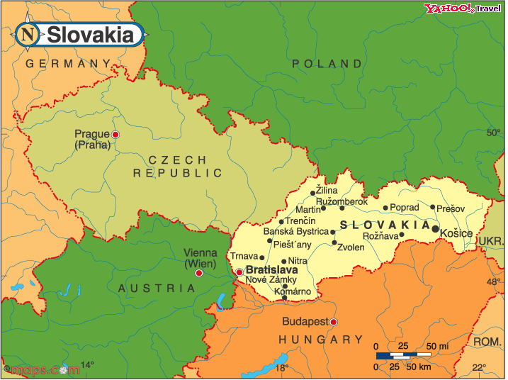 Карта чехии и словакии на русском