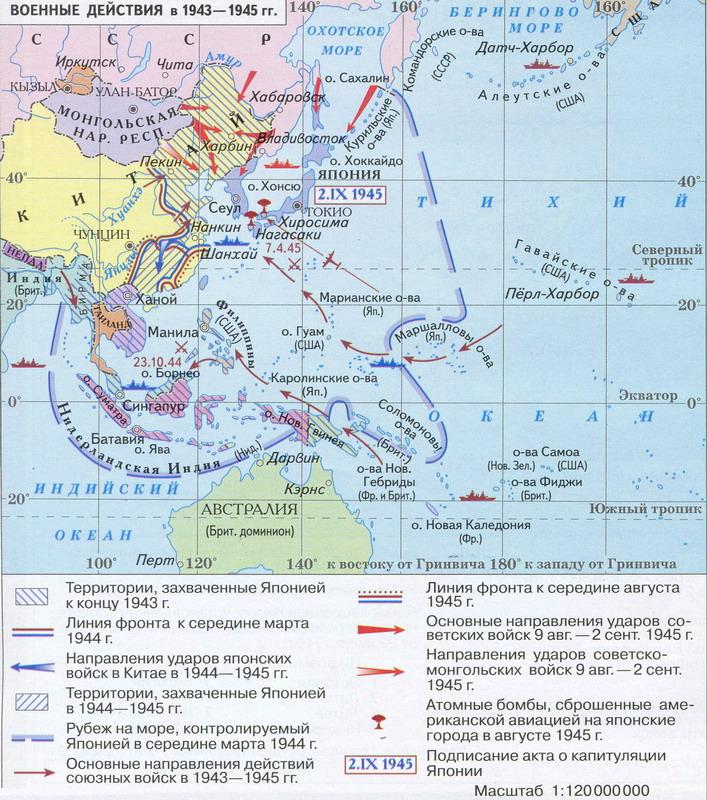 Карта советско японской войны 1945